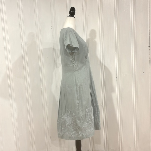 Stunning sage green linen & cotton blend PEPPERBERRY dress - Picture 3 of 12